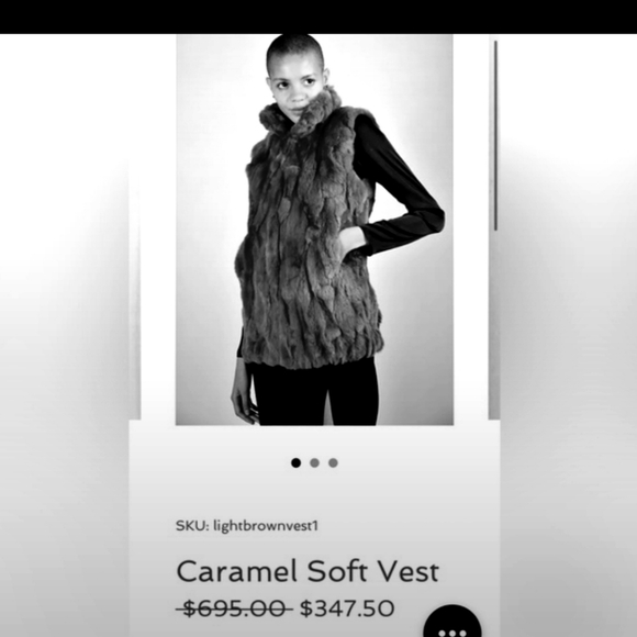 Fox Fur Vest Navy & Black ADRIENNE LANDAU - Picture 6 of 8